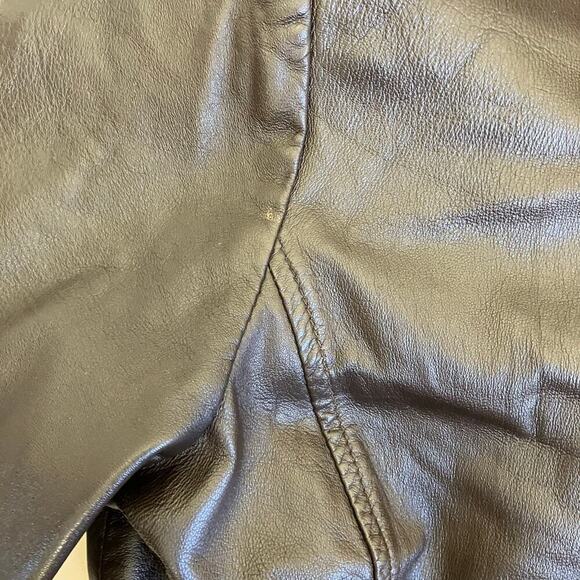 Style&Co Chocolate Brown Zip-up Leather Jacket Collared Hip Length Pockets Sz L - Picture 11 of 16